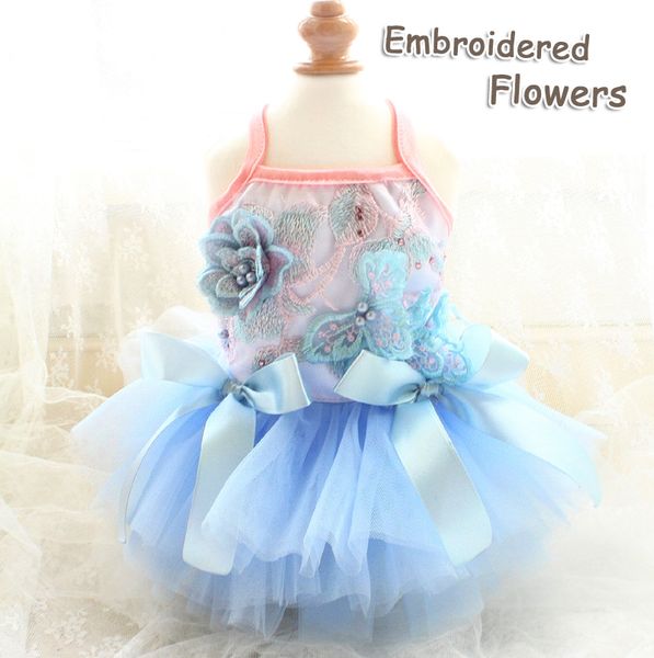 handmade high-end dog apparel clothes blue sea embroidery flowers voluminous tulle gown princess dress cat costume
handmade high-end dog apparel clothes blue sea embroidery flowers voluminous tulle gown princess dress cat costume