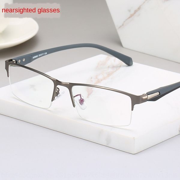 men's business myopia metal alloy glasses frame half frame myopia glasses finished products men, Silver
men's business myopia metal alloy glasses frame half frame myopia glasses finished products men, Silver