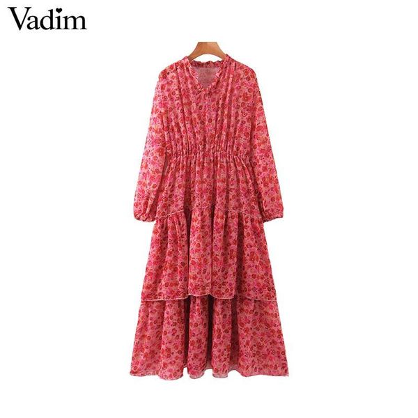 vadim women stylish floral pattern chiffon dress elastic waist long sleeve female casual dresses summer a line vestidos qd218, Black;pink
vadim women stylish floral pattern chiffon dress elastic waist long sleeve female casual dresses summer a line vestidos qd218, Black;pink