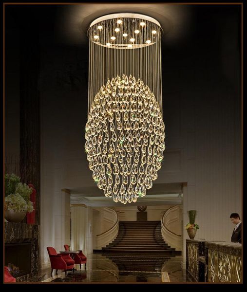 modern clear k9 crystal chandelier lighting stair pendant light for l villa hall duplex villa stair stainless steel lighting
modern clear k9 crystal chandelier lighting stair pendant light for l villa hall duplex villa stair stainless steel lighting