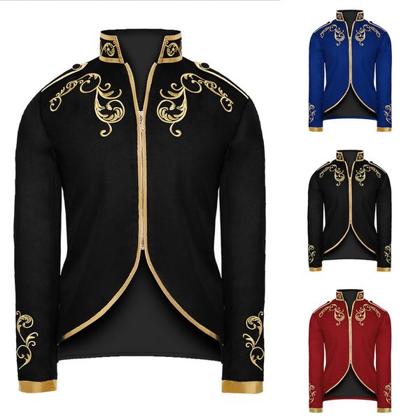 2020 new british style mens blazers fashion gold embroidery palace prince coat medieval wedding slim sport zipper jacket suit, White;black
2020 new british style mens blazers fashion gold embroidery palace prince coat medieval wedding slim sport zipper jacket suit, White;black