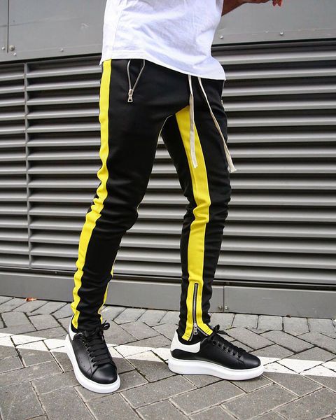 new street fashion brand casual color matching sports pants hip-hop slim feet trousers male, Black
new street fashion brand casual color matching sports pants hip-hop slim feet trousers male, Black