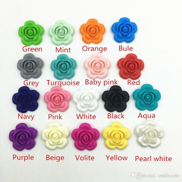large rose flower loose beads for food grade silicone teething necklace-silicon teether pendant toys, Silver
large rose flower loose beads for food grade silicone teething necklace-silicon teether pendant toys, Silver