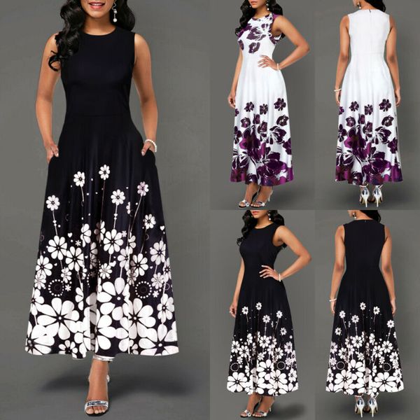elegant long dress 2019 vestidos summer women floral print boho dress sleeveless vacation at the sea female beach dress vestidos, Black;gray
elegant long dress 2019 vestidos summer women floral print boho dress sleeveless vacation at the sea female beach dress vestidos, Black;gray