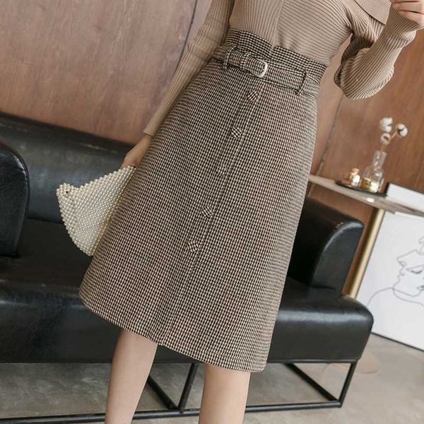 winter midi long plaid women skirt with belt high waist single breasted back zip skirt a-line woolen skirts faldas mujer gd67, Black
winter midi long plaid women skirt with belt high waist single breasted back zip skirt a-line woolen skirts faldas mujer gd67, Black