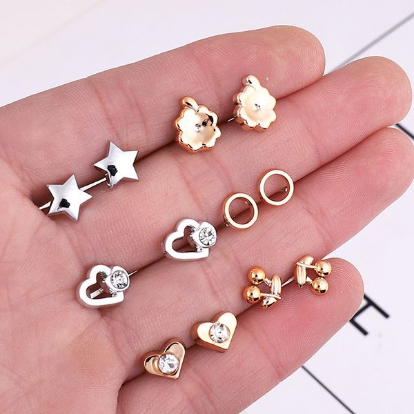 s1225 europe fashion jewelry cute mini plastic stud earrings set geometry star stud earrings 18 pairs/set, Golden;silver
s1225 europe fashion jewelry cute mini plastic stud earrings set geometry star stud earrings 18 pairs/set, Golden;silver