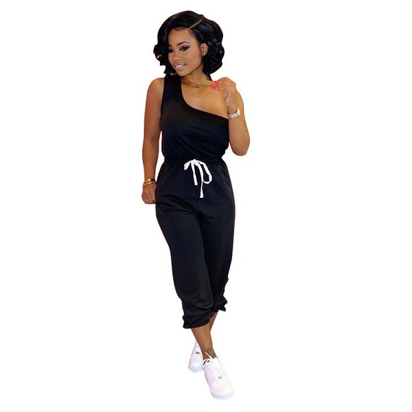women fashion solid 2 piece outfits off one shoulder tank + long pants tracksuit set sport jumpsuit, White
women fashion solid 2 piece outfits off one shoulder tank + long pants tracksuit set sport jumpsuit, White