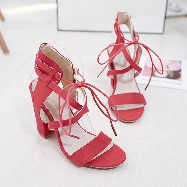 43 yards summer new style dew ci sandals europe and america bandage cloth chunky heel solid color high-heeled sandals, Black
43 yards summer new style dew ci sandals europe and america bandage cloth chunky heel solid color high-heeled sandals, Black