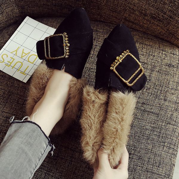 women shoes autumn 2019 fashion women's loafers fur pointed toe casual female sneakers flats fall modis slip-on new dress, Black
women shoes autumn 2019 fashion women's loafers fur pointed toe casual female sneakers flats fall modis slip-on new dress, Black