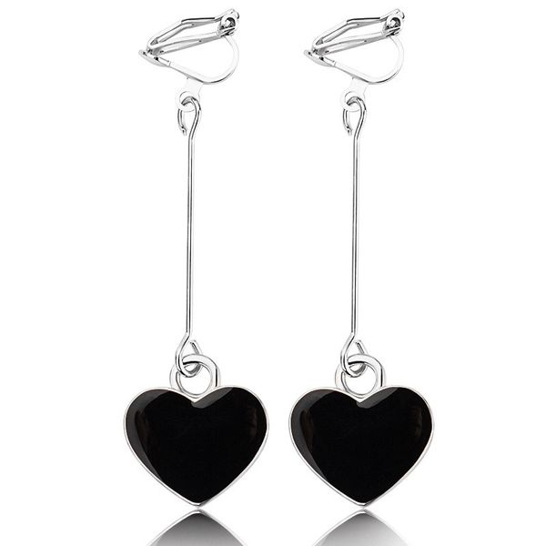 length 6cm clip earrings gold silver black red long heart pendent clip on no pierced women fashion earrings charm jewelry eardrop
length 6cm clip earrings gold silver black red long heart pendent clip on no pierced women fashion earrings charm jewelry eardrop