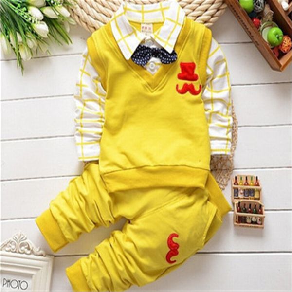 baby boy clothes sets children gentleman clothing kids clothes baby boys t-shirts+pants 2pcs tracksuit cotton kids outfits, White