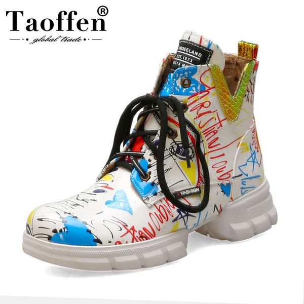 taoffen trend ankle boots women fashion color graffiti harajuku sneaker high lace up casual winter flats boots size 33-43, Black
taoffen trend ankle boots women fashion color graffiti harajuku sneaker high lace up casual winter flats boots size 33-43, Black