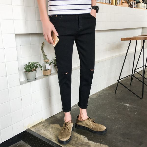 spring and autumn 2020 new teenagers men's denim ankle length pants men's feet pants young slim korean knee hole jeans men, Blue
spring and autumn 2020 new teenagers men's denim ankle length pants men's feet pants young slim korean knee hole jeans men, Blue