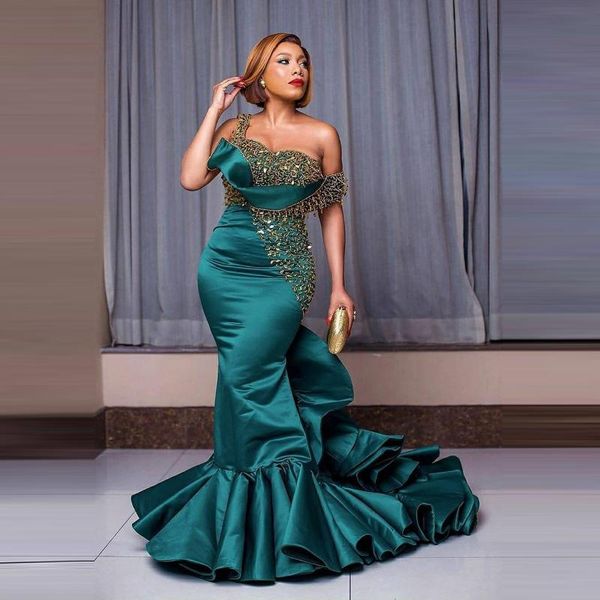 emerald green evening dresses mermaid tiered ruffles ballkleid one shoulder beadings appliques formal prom gowns, White;black
emerald green evening dresses mermaid tiered ruffles ballkleid one shoulder beadings appliques formal prom gowns, White;black