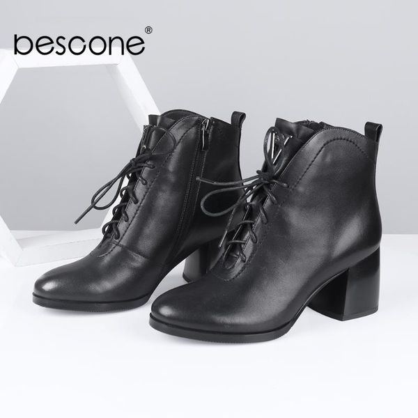 bescone lace up boots women office classics round toe short plush square heels spring boots career fashion women's shoes bc701, Black
bescone lace up boots women office classics round toe short plush square heels spring boots career fashion women's shoes bc701, Black