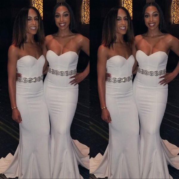 luxury beaded sash white bridesmaid dresses chiffon mermaid sweep train sweetheart neckline custom made maid of honor gown evening wear, White;pink
luxury beaded sash white bridesmaid dresses chiffon mermaid sweep train sweetheart neckline custom made maid of honor gown evening wear, White;pink