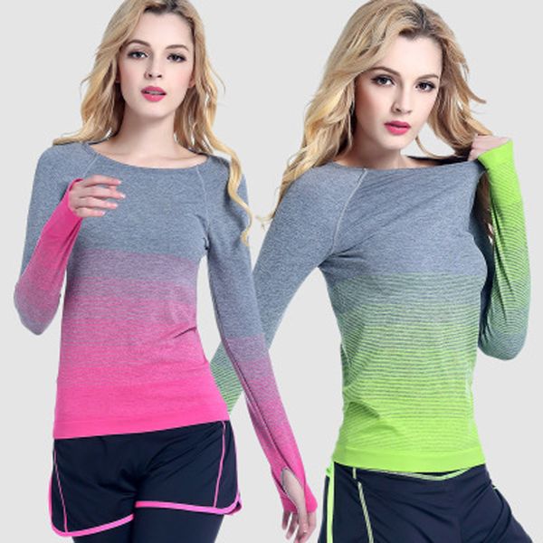 2018 new winter sporting t-shirts gradient color long sleeve t shirt elastic women yoga top, White;red
2018 new winter sporting t-shirts gradient color long sleeve t shirt elastic women yoga top, White;red