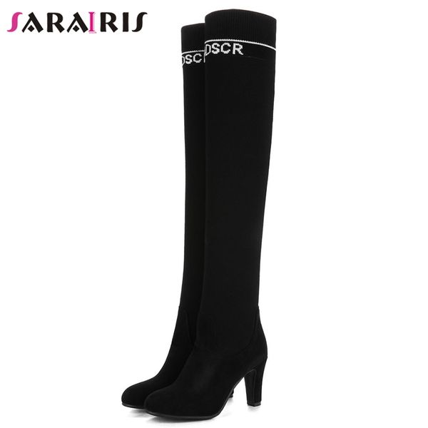 sarairis new 34-43 ladies sweet over the knee sock boots women thigh high stretch boots high heels date shoes woman, Black
sarairis new 34-43 ladies sweet over the knee sock boots women thigh high stretch boots high heels date shoes woman, Black