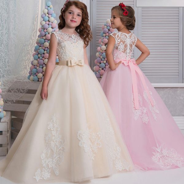 sheer jewel neck flower girls dresses lace applique girls' pageant gowns princess tiered ball gown with bow sashes party kids formal we, White;blue
sheer jewel neck flower girls dresses lace applique girls' pageant gowns princess tiered ball gown with bow sashes party kids formal we, White;blue