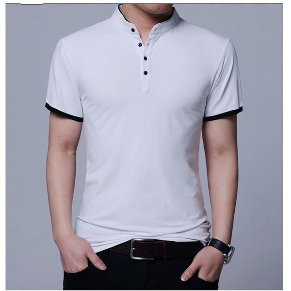 mens designer t shirts fashion stand collar short sleeve tees mens breathable panelled button pure color casual clothes, White;black
mens designer t shirts fashion stand collar short sleeve tees mens breathable panelled button pure color casual clothes, White;black