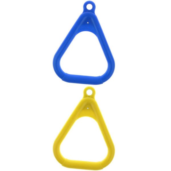 Pair Kids Swing Rings Outdoor Gym Playground Swing Supplies Blue+yellow