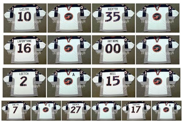 vintage 1998 usa hockey jerseys 10 john leclair 35 mike richter 16 pat lafontaine 2 brian leetch 15 brett hull white custom jersey, Black;red
vintage 1998 usa hockey jerseys 10 john leclair 35 mike richter 16 pat lafontaine 2 brian leetch 15 brett hull white custom jersey, Black;red
