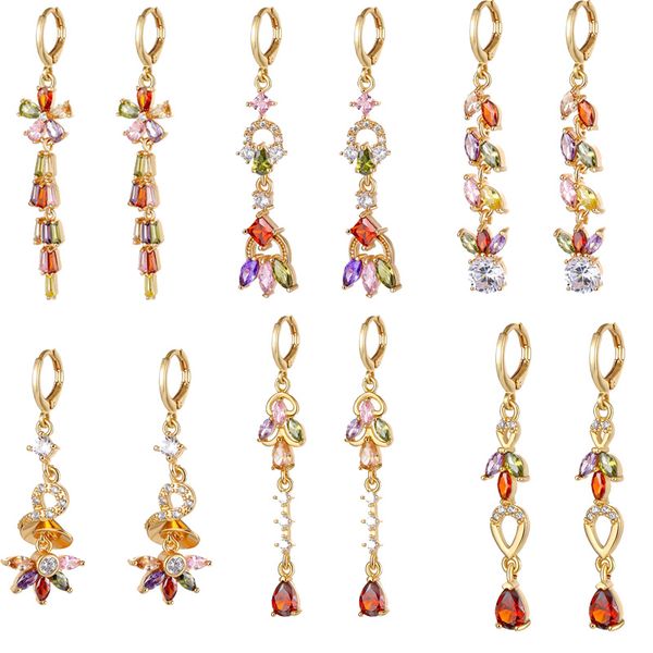 ksra fashion gold color copper earrings for women cubic zirconia rainbow colourful female drop dangle earrings jewelry, Silver
ksra fashion gold color copper earrings for women cubic zirconia rainbow colourful female drop dangle earrings jewelry, Silver