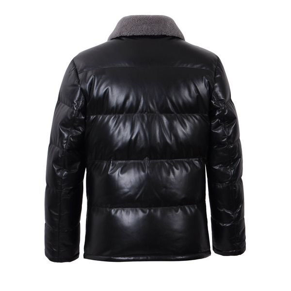 jacket men real genuine sheepskin leather coat with wool fur collar winter warm thick 24-h05b# mf506, Black
jacket men real genuine sheepskin leather coat with wool fur collar winter warm thick 24-h05b# mf506, Black