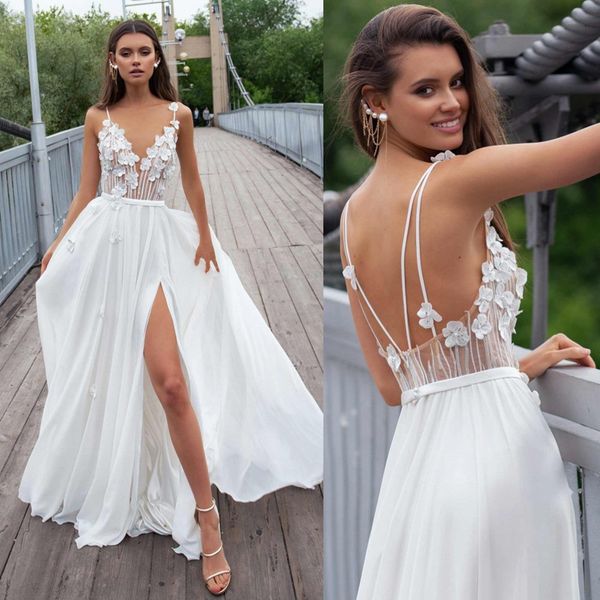 papilio wedding dresses spaghetti straps lace appliques chiffon bohemian bridal gowns high side split backless a line wedding dress, White
papilio wedding dresses spaghetti straps lace appliques chiffon bohemian bridal gowns high side split backless a line wedding dress, White