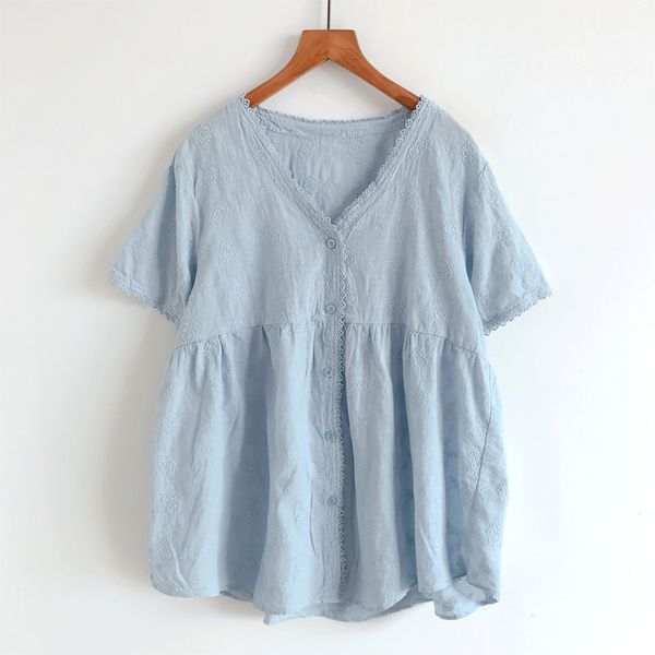 summer new women's shirt exquisite full embroidered slim v-neck loose cotton short-sleeved shirt women, White
summer new women's shirt exquisite full embroidered slim v-neck loose cotton short-sleeved shirt women, White