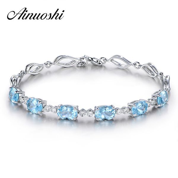 ainuoshi 4.5ct natural sky blue z oval gemstone jewellery strand bracelets & bangles real 925 silver fine jewelry for women c19021501, Black
ainuoshi 4.5ct natural sky blue z oval gemstone jewellery strand bracelets & bangles real 925 silver fine jewelry for women c19021501, Black