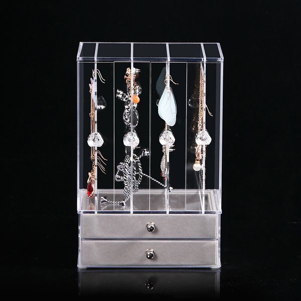 jewelry display hanging earring necklace chain ring hanger holder rack with velvet drawers for storage jewelry organizer 4doors, Black;white 
jewelry display hanging earring necklace chain ring hanger holder rack with velvet drawers for storage jewelry organizer 4doors, Black;white