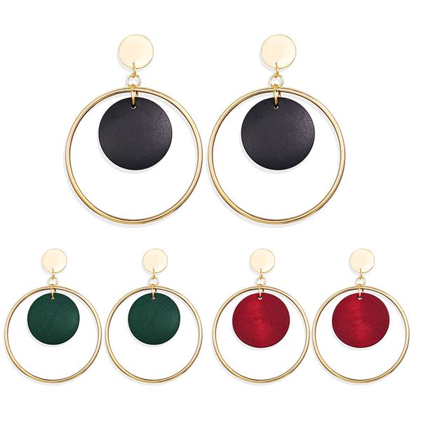 earring product originality concise round wood ear nail solid color metal earrings, Golden;silver
earring product originality concise round wood ear nail solid color metal earrings, Golden;silver