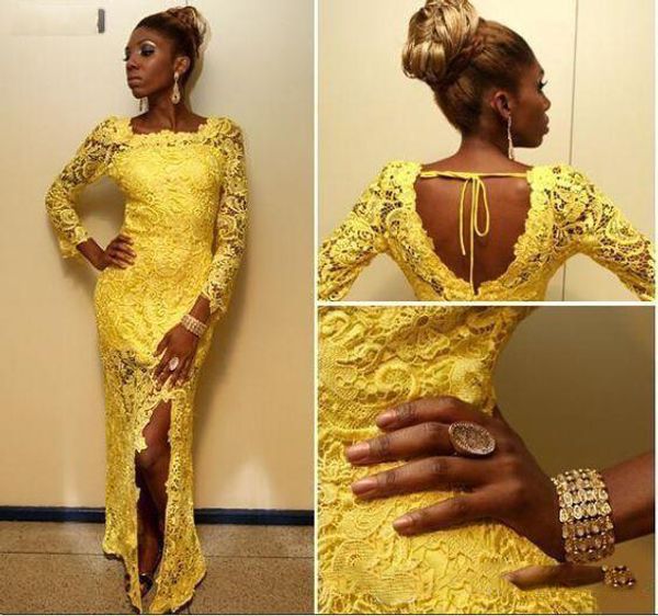 simple full lace side split prom dresses long sleeves backless evening gowns formal party dress, Black
simple full lace side split prom dresses long sleeves backless evening gowns formal party dress, Black