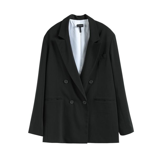 women blazers spring small black suit jacket woman shoulder pads loose casual suit woman, White;black
women blazers spring small black suit jacket woman shoulder pads loose casual suit woman, White;black