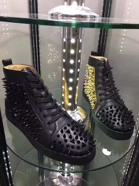 fashion designer shoe man casual woman sneaker new high mixed colors red black white flat bottom spikes party wedding shoes with box
fashion designer shoe man casual woman sneaker new high mixed colors red black white flat bottom spikes party wedding shoes with box