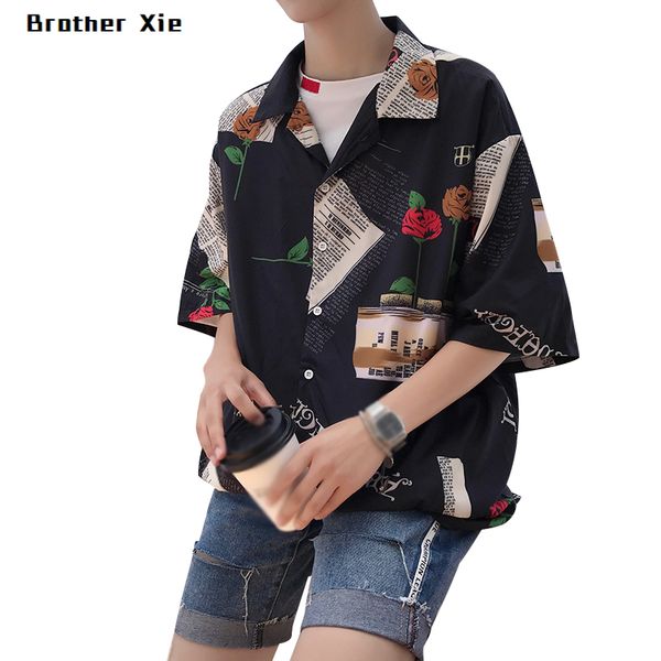 2020 man summer square collar printing letter short sleeve chiffon shirt men tide holiday camisa social hawaiian shirts, White;black
2020 man summer square collar printing letter short sleeve chiffon shirt men tide holiday camisa social hawaiian shirts, White;black