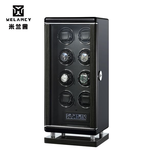 new arrival intelligent watch safe box automatic watch winder box 8 slots, Black;blue