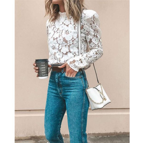 women lace blouse autumn ladies hollow out lace stand collar long sleeve shirt fashion women clothing dopshipping, White
women lace blouse autumn ladies hollow out lace stand collar long sleeve shirt fashion women clothing dopshipping, White
