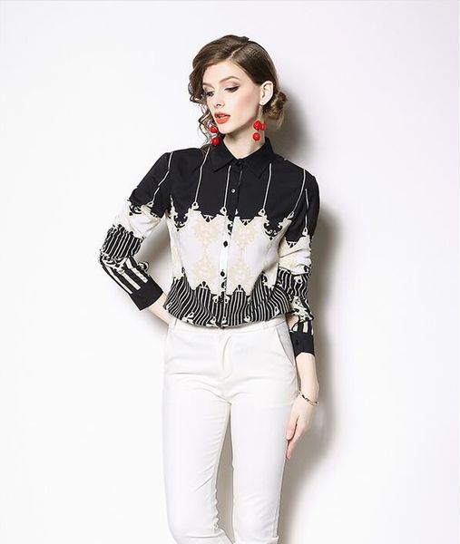 spring 2019 new women's shirts fashion women career shirts ladies spring lapel neck long-sleeved printed shirt, White
spring 2019 new women's shirts fashion women career shirts ladies spring lapel neck long-sleeved printed shirt, White