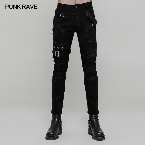 punk rave rock fashion personality dilapidated gothic casual streetwear men's pants trousers wk319m, Black
punk rave rock fashion personality dilapidated gothic casual streetwear men's pants trousers wk319m, Black