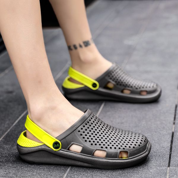 le mu 2019 summer new style foot covering porous shoes double purpose travel beach sandals closed-toe half outdoor men's shoes, Black
le mu 2019 summer new style foot covering porous shoes double purpose travel beach sandals closed-toe half outdoor men's shoes, Black