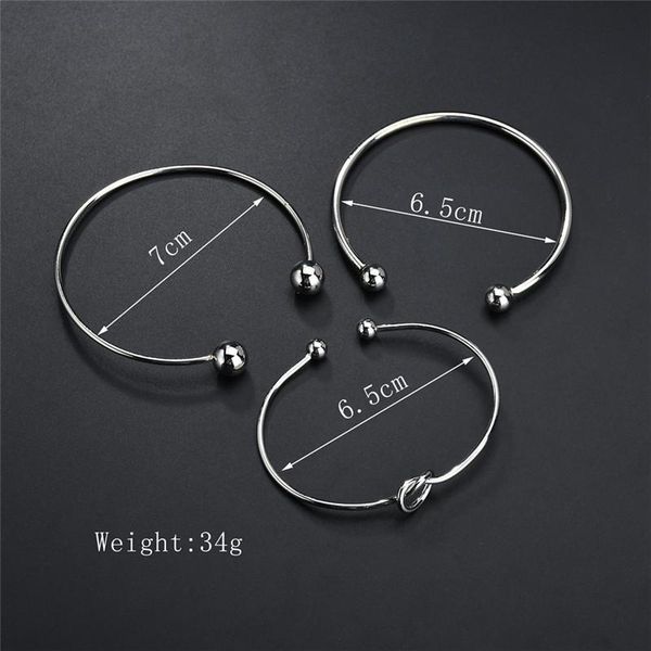 new silver color vintage 3pcs/set knot ball adjustable open bangle sets for women fashion statement bangle, Black
new silver color vintage 3pcs/set knot ball adjustable open bangle sets for women fashion statement bangle, Black
