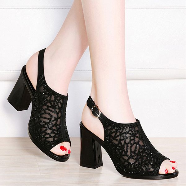 women summer pumps woman chunky heels lace open toe rhinestone shoes female buckle strap platform elegant shoes fashion new, Black
women summer pumps woman chunky heels lace open toe rhinestone shoes female buckle strap platform elegant shoes fashion new, Black