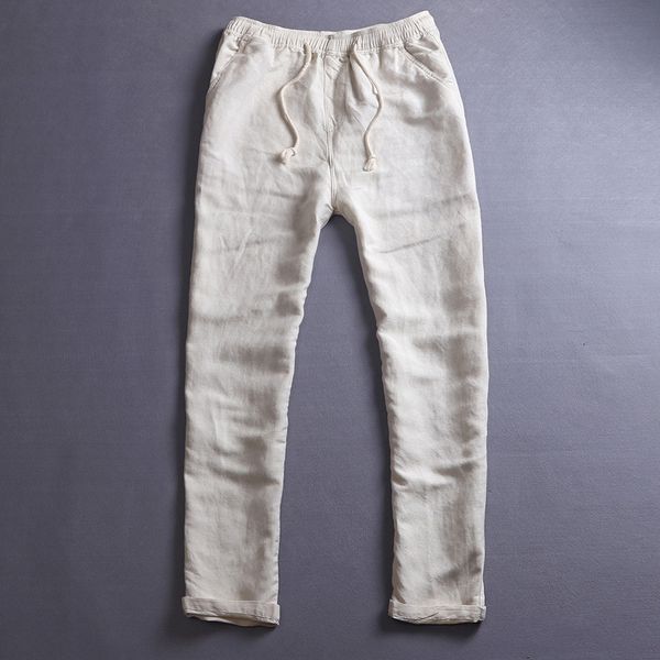 men's pants co 2021 linen casual trousers loose mid-waist cotton spring and autumn elastic waist, Black
men's pants co 2021 linen casual trousers loose mid-waist cotton spring and autumn elastic waist, Black