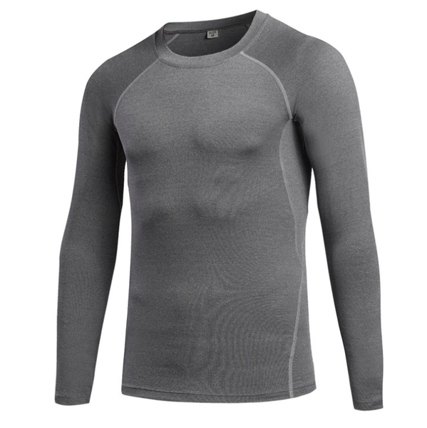 men's tight-fitting pro fitness sports running t-shirt elastic wicking and quick-drying long-sleeved shirt clothes 1039, Gray
men's tight-fitting pro fitness sports running t-shirt elastic wicking and quick-drying long-sleeved shirt clothes 1039, Gray