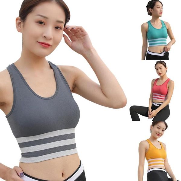 women sports bra striped sports underwear women shockproof running push up padded bra, White;black
women sports bra striped sports underwear women shockproof running push up padded bra, White;black