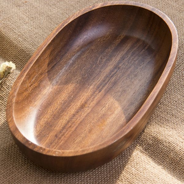 

japanese-style dried fruit dish oval wood tableware serving tray cake desserts snack dishes household dinner plate salad fr