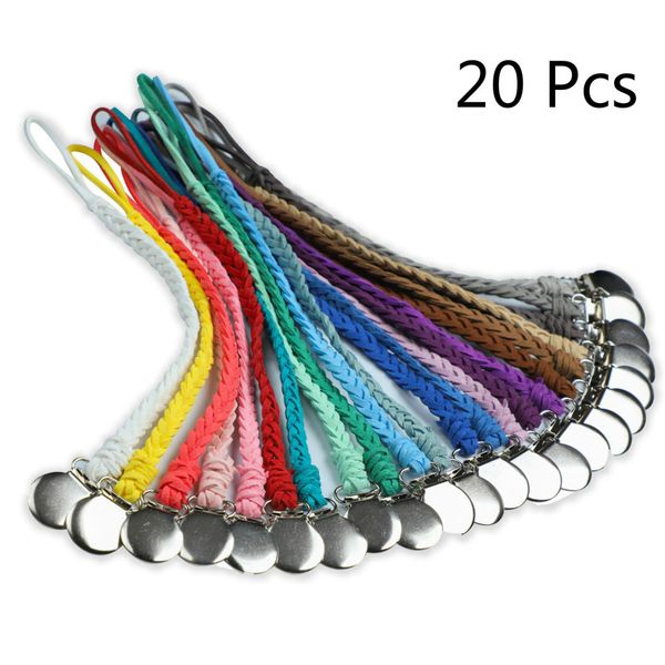 20 pcs leather baby pacifier clips chain metal clip braided rope nipple holder soother chain for baby accessories
20 pcs leather baby pacifier clips chain metal clip braided rope nipple holder soother chain for baby accessories