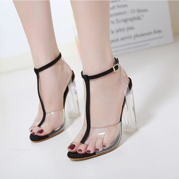 2020 pvc jelly sandals crystal open toed high heels women transparent heel sandals slippers pumps big size 41 42, Black
2020 pvc jelly sandals crystal open toed high heels women transparent heel sandals slippers pumps big size 41 42, Black